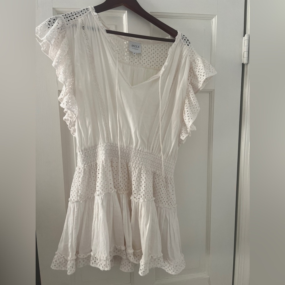 Misa- medium white mini dress (great condition)